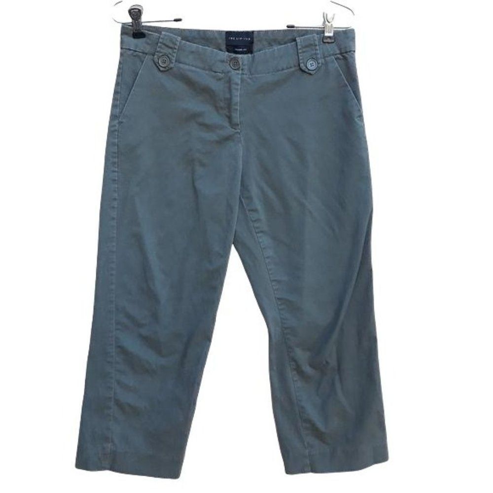 The LIMITED Cassidy Fit Cotton Stretch Army‎ Green Khaki Cropped Pants Sz 4